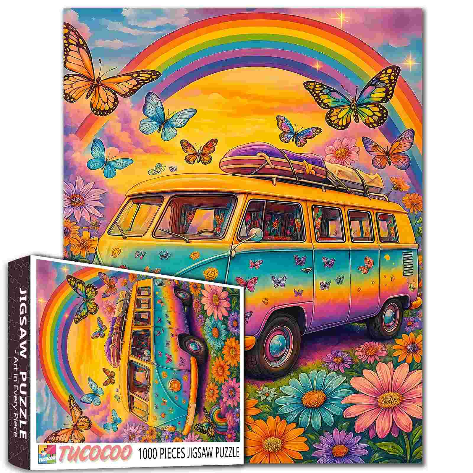 tucocoo-rainbow-van-journey-puzzle-1000-teile-retro-van image 1