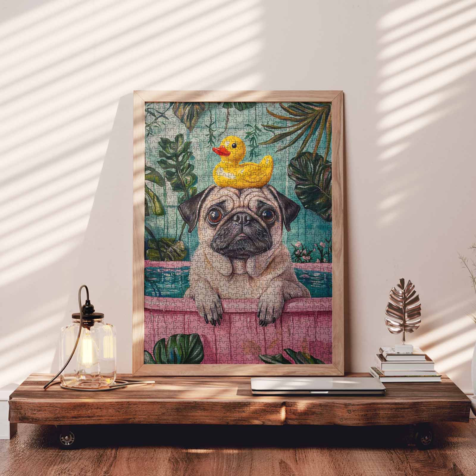 tucocoo-jigsaw-pug-with-rubber-duck-puzzle-1000-teile-mops image 3