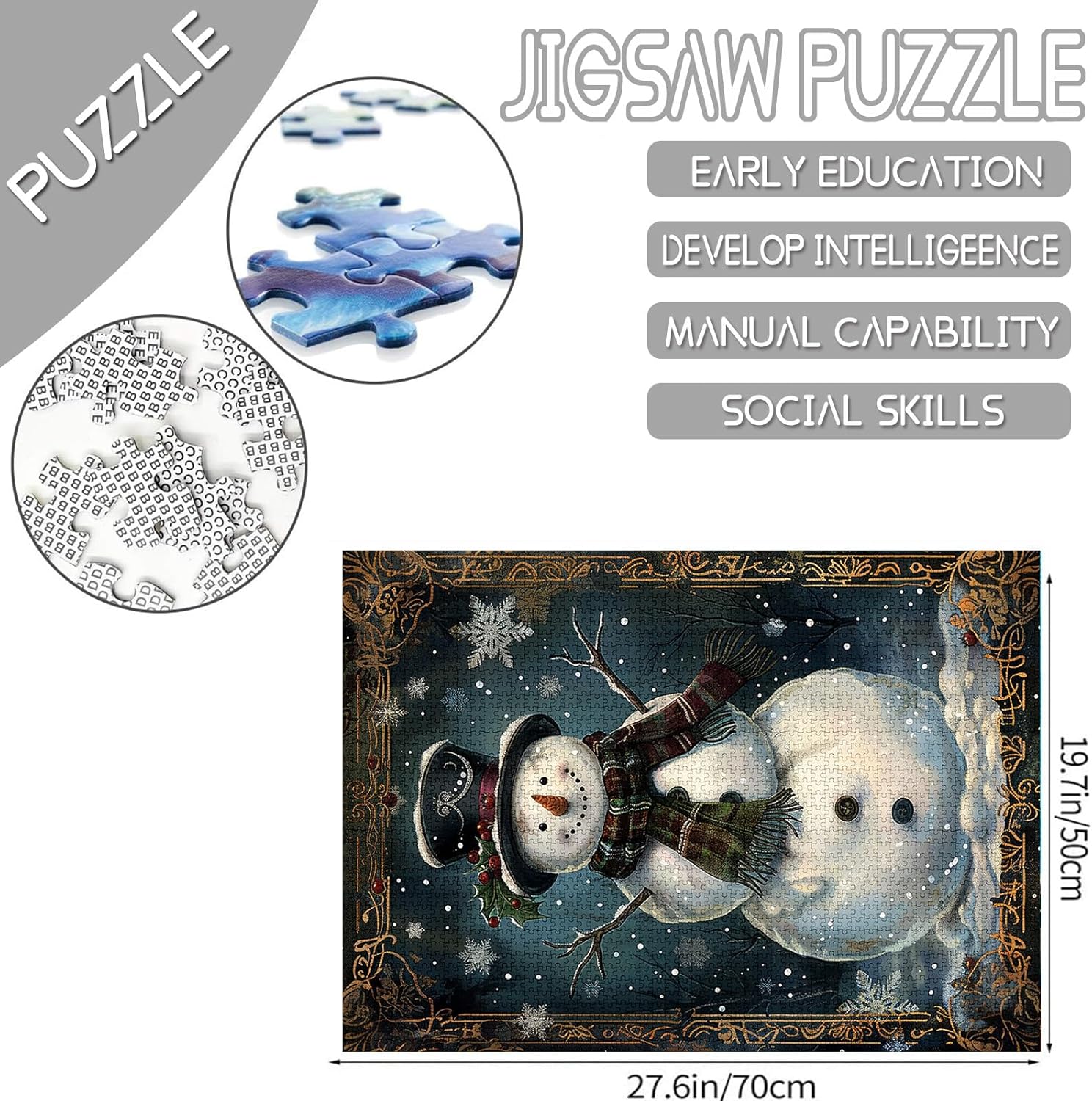 tucocoo-jigsaw-snowman-with-scarf-puzzle-1000-teile-weihnachten image 4