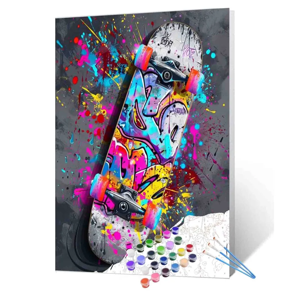 tucocoo-paint-by-numbers-graffiti-skateboard-malen-nach-zahlen-40x50 image 1