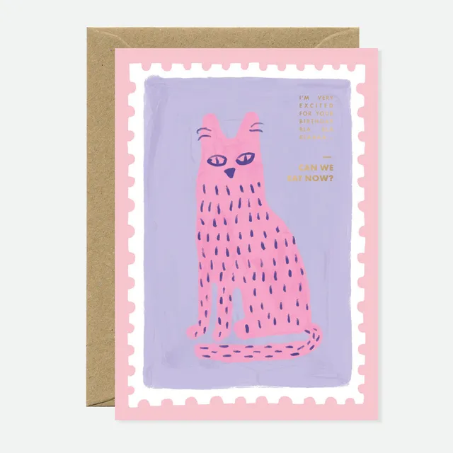 all-the-ways-to-say-hungry-cat-gru-karte-goldfolie-a6 image 1