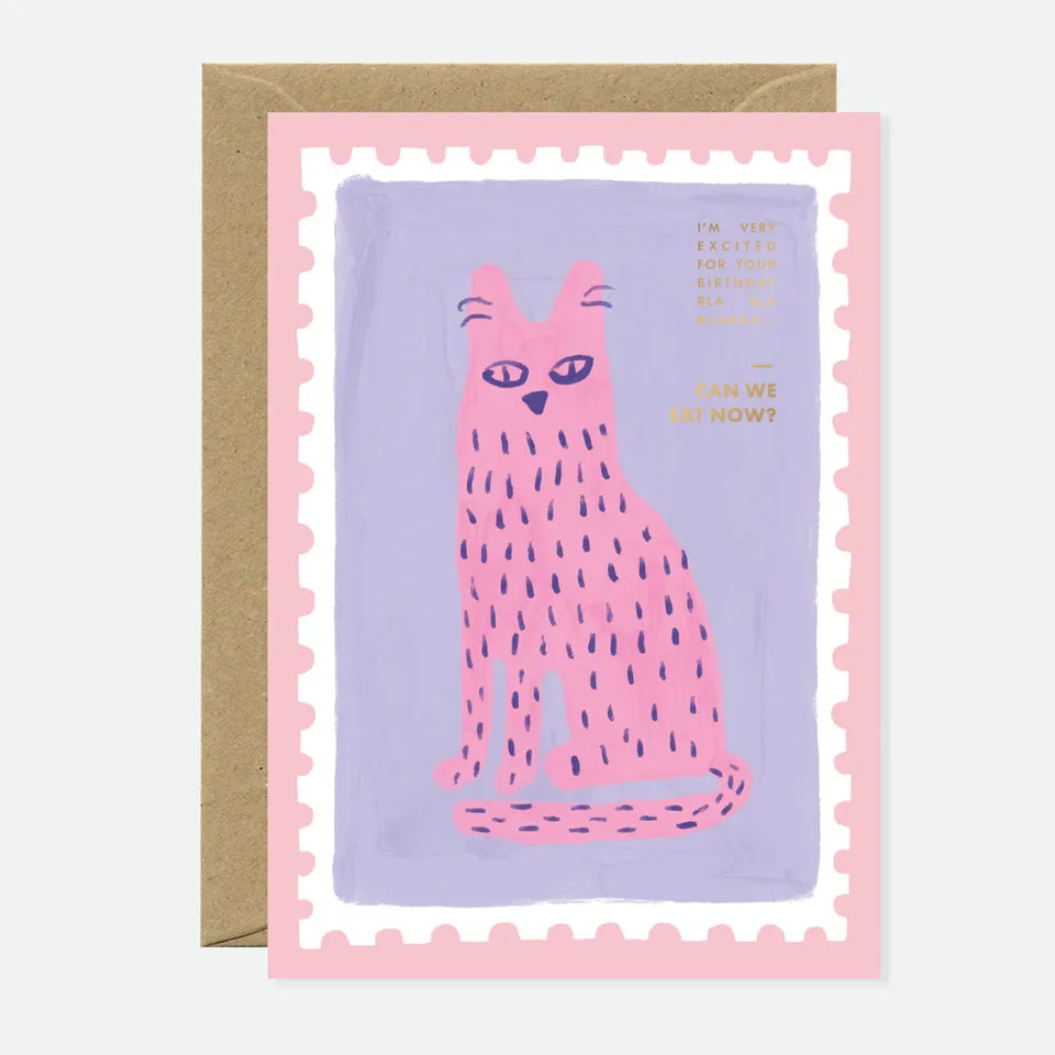 all-the-ways-to-say-hungry-cat-gru-karte-goldfolie-a6 image 1