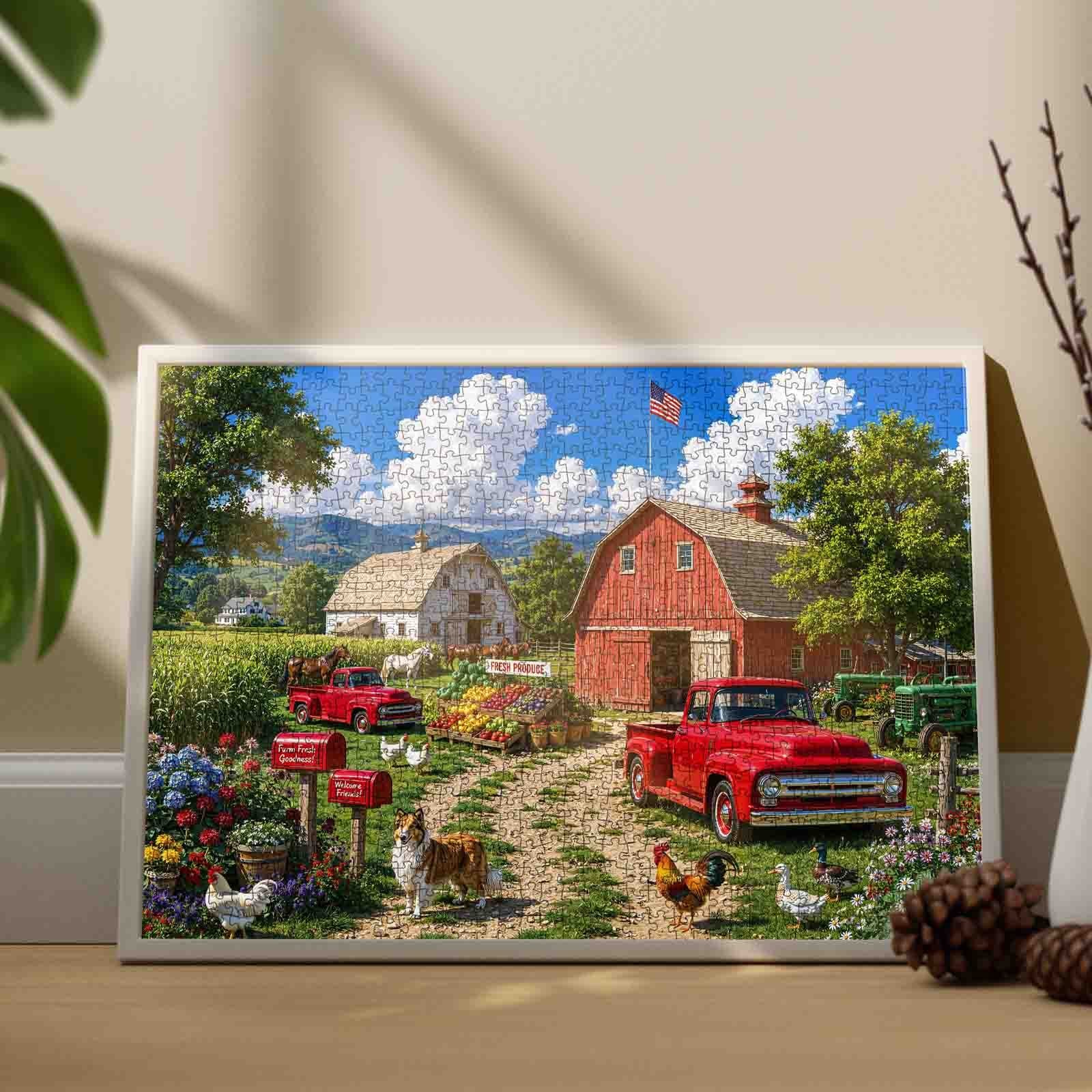 tucocoo-american-country-farm-red-truck-puzzle-1000-teile-farm image 3