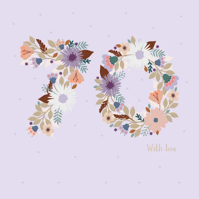 otter-house-age-to-celebrate-70-floral-geburtstagskarte-blumen image 1