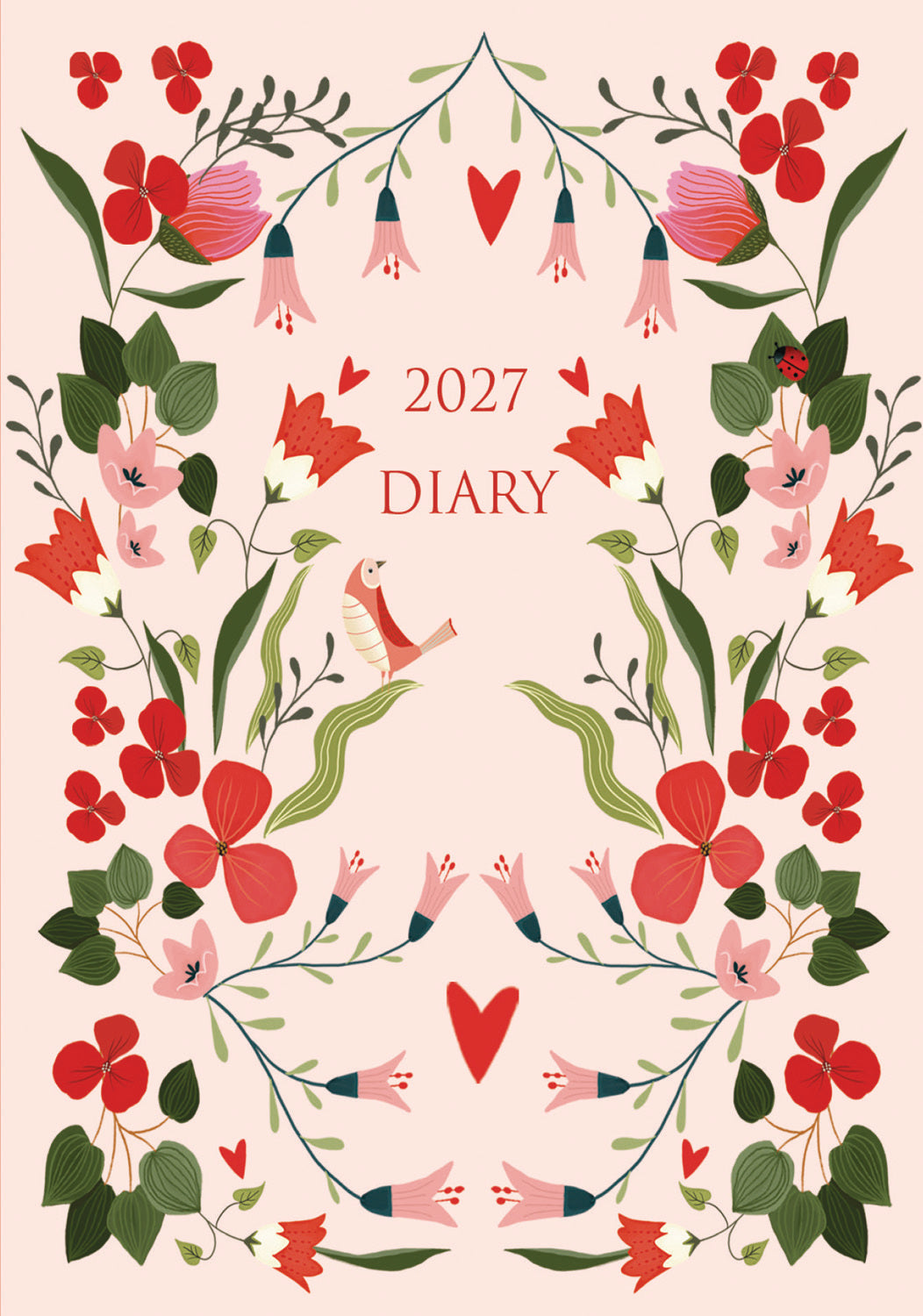 otter-house-fashion-diary-terminkalender-2027-a6-pink-bird-floral image 1