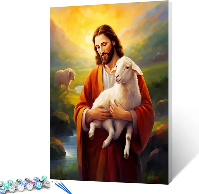 tucocoo-jesus-und-schaf-malen-nach-zahlen-40x50-ohne-rahmen image 1