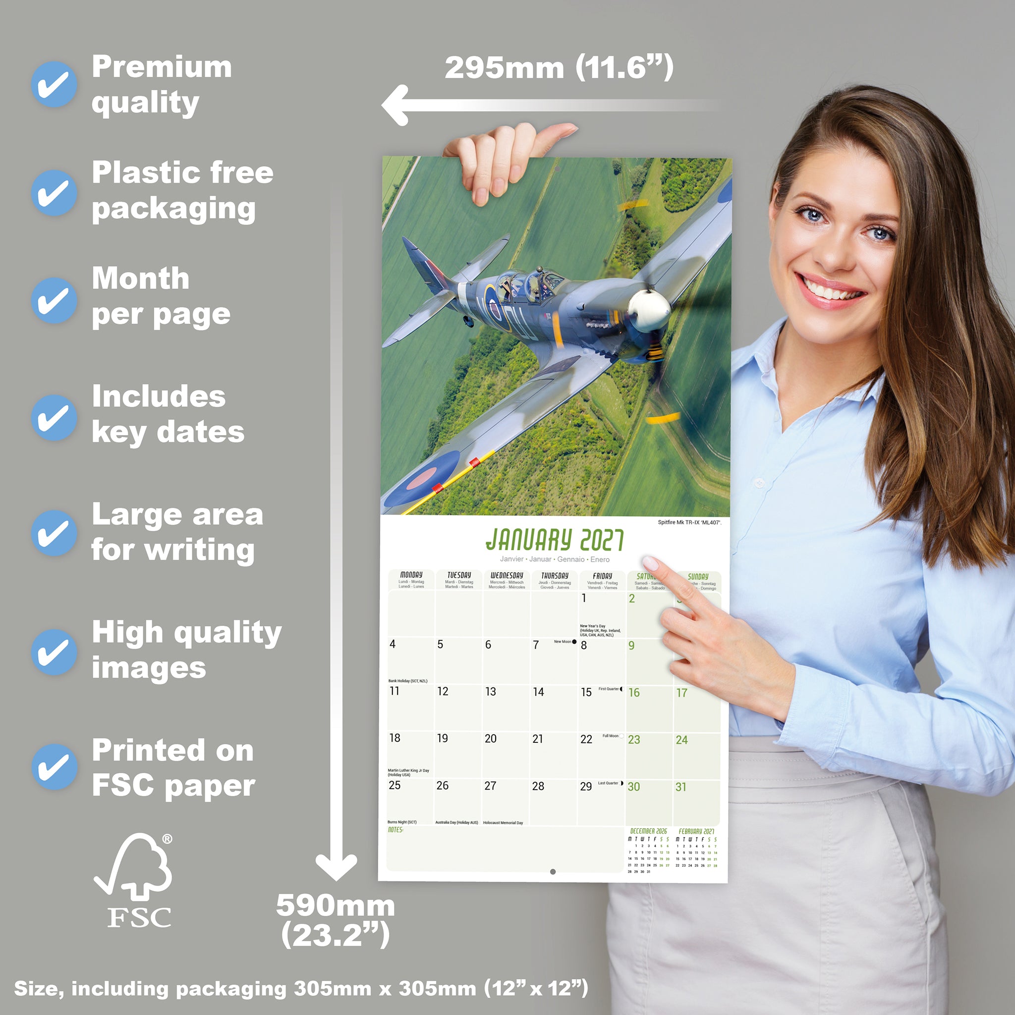 otter-house-spitfires-wandkalender-2027-mit-flugzeugbildern image 4