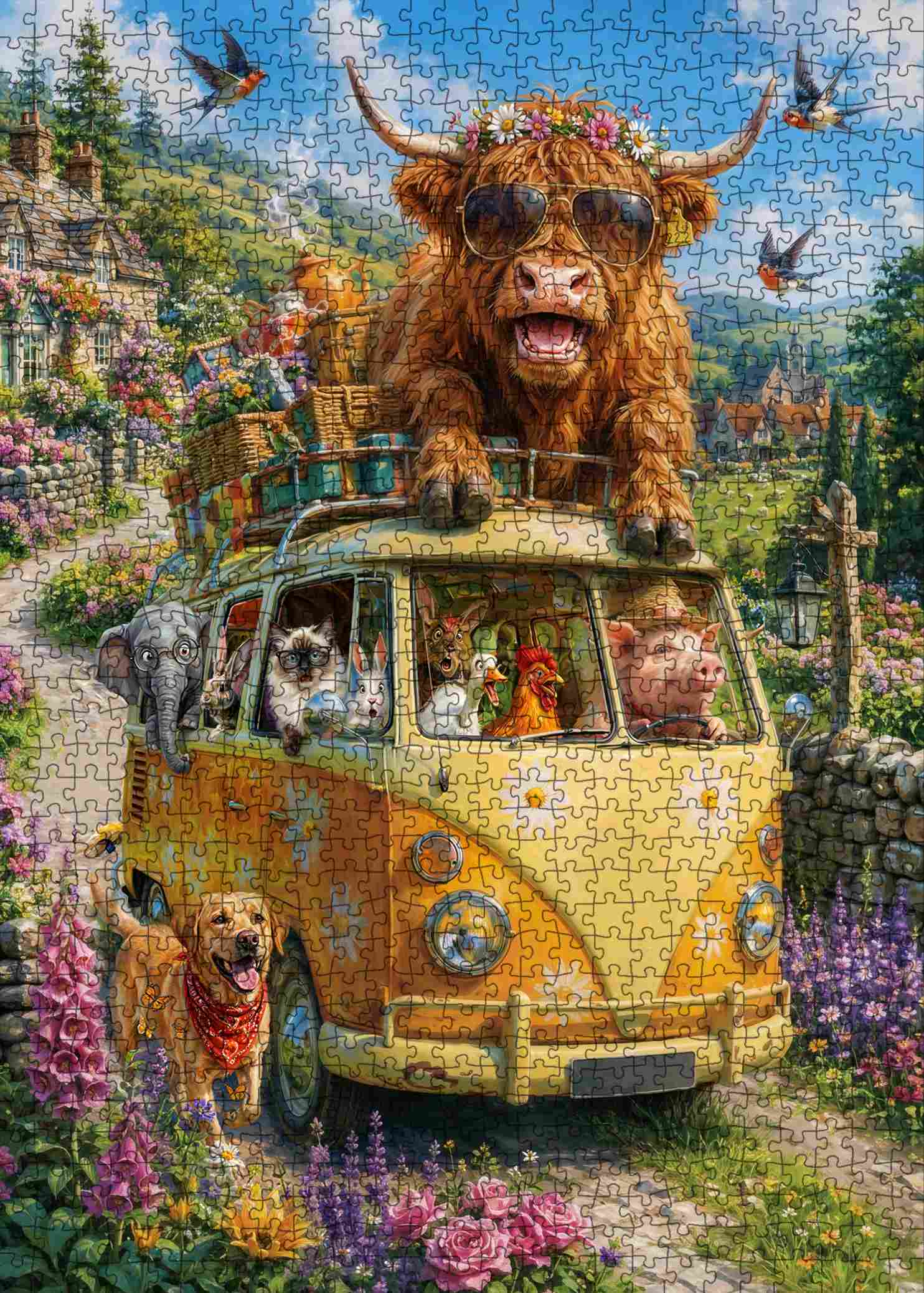 tucocoo-funny-animal-road-trip-puzzle-1000-teile-tiere image 2