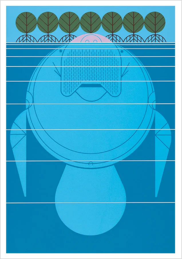 pomegranate-manatee-in-the-mangrove-klappkarte-charley-harper-tiere image 1