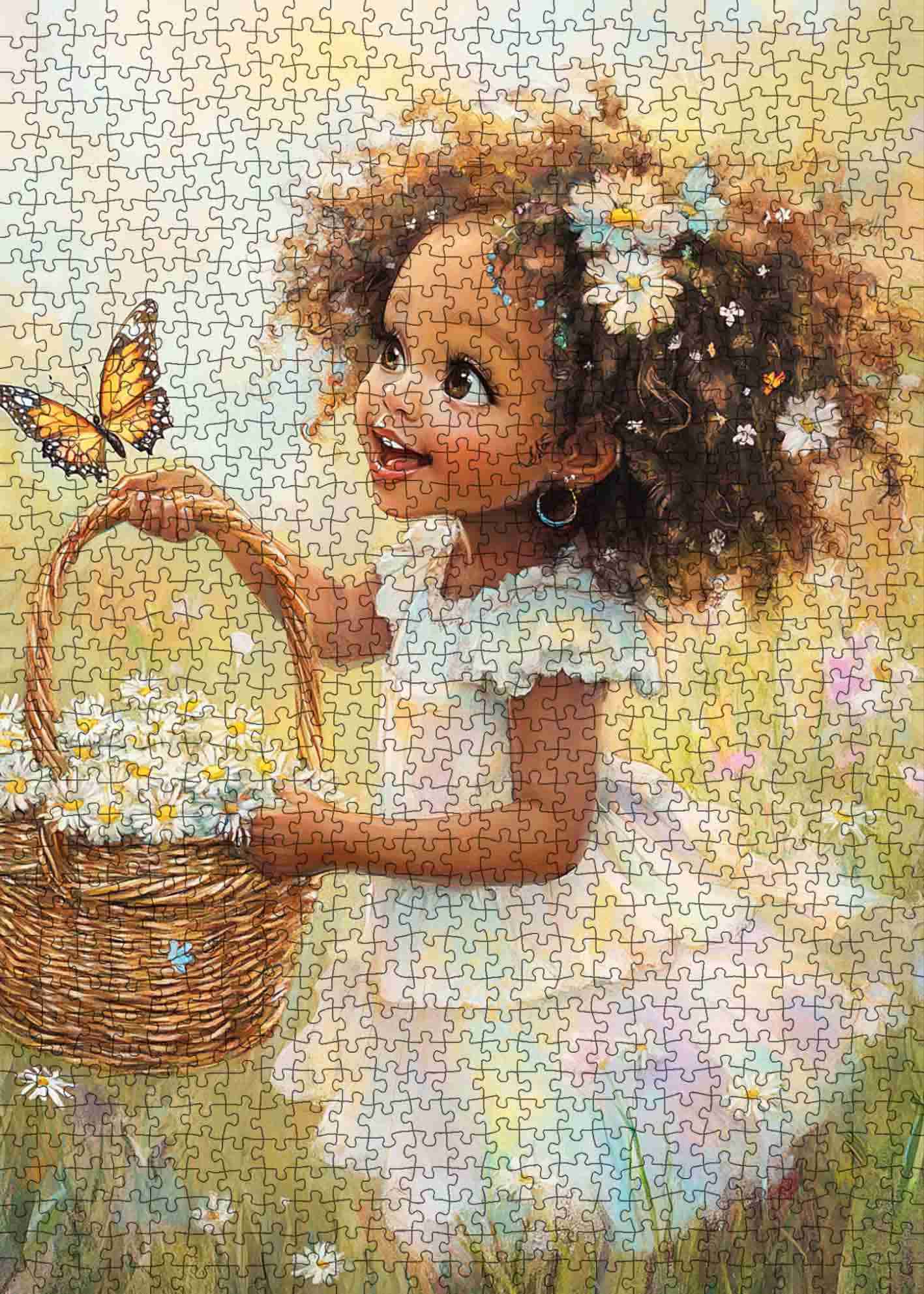 tucocoo-daisy-girl-with-butterfly-puzzle-1000-teile-wiese image 2