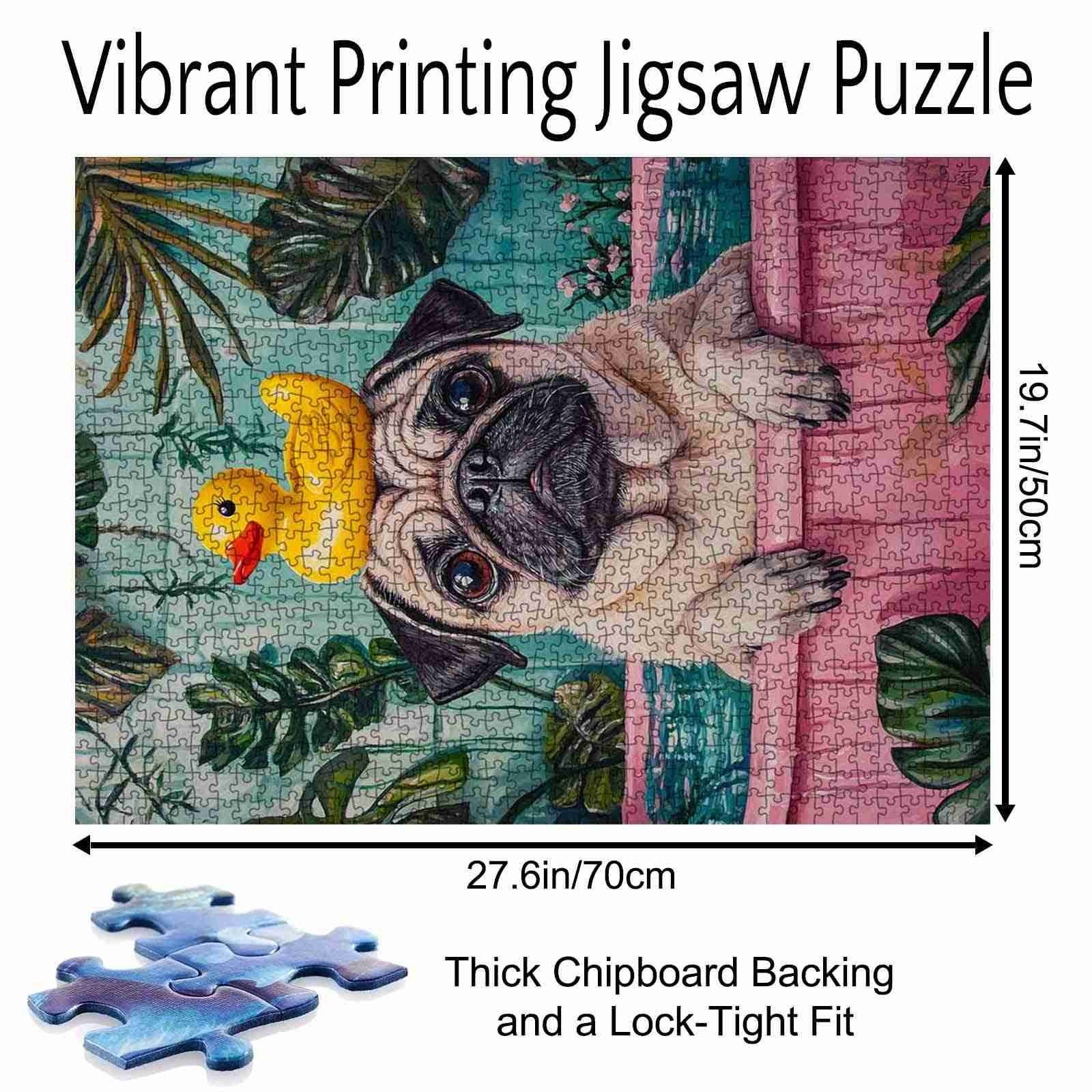 tucocoo-jigsaw-pug-with-rubber-duck-puzzle-1000-teile-mops image 5