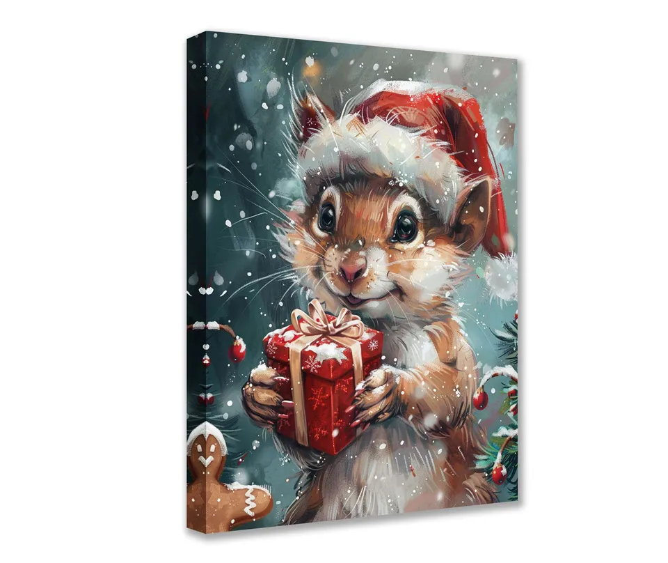 tucocoo-canvas-wall-art-santa-hamster-leinwandbild-30x40cm image 1