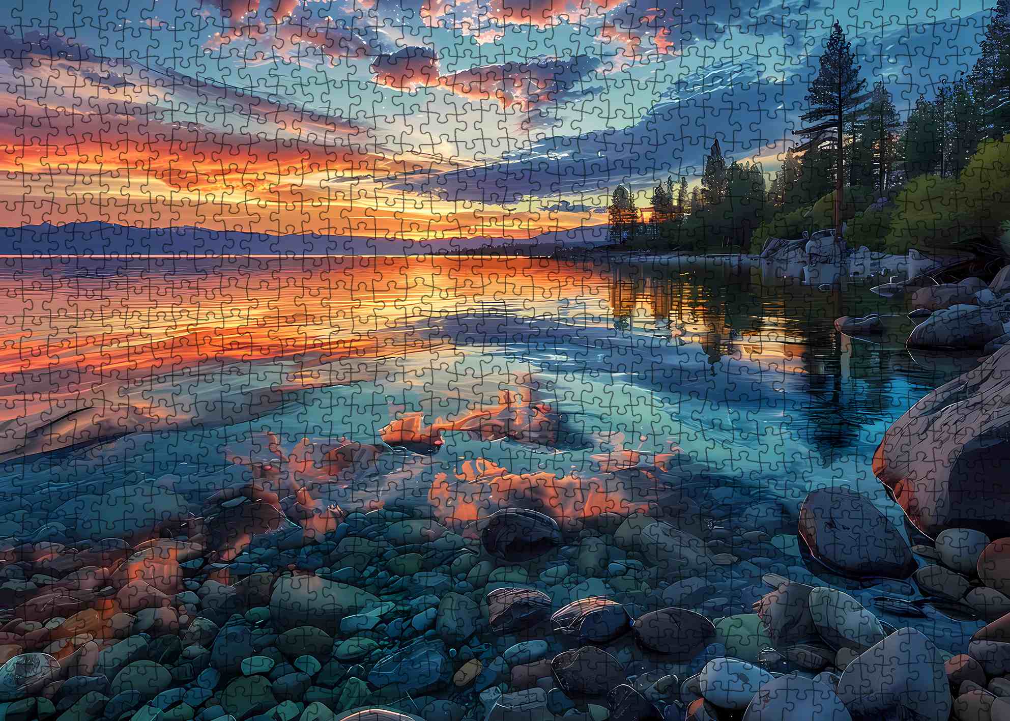 tucocoo-sunset-lake-reflection-puzzle-1000-teile-landschaft image 2