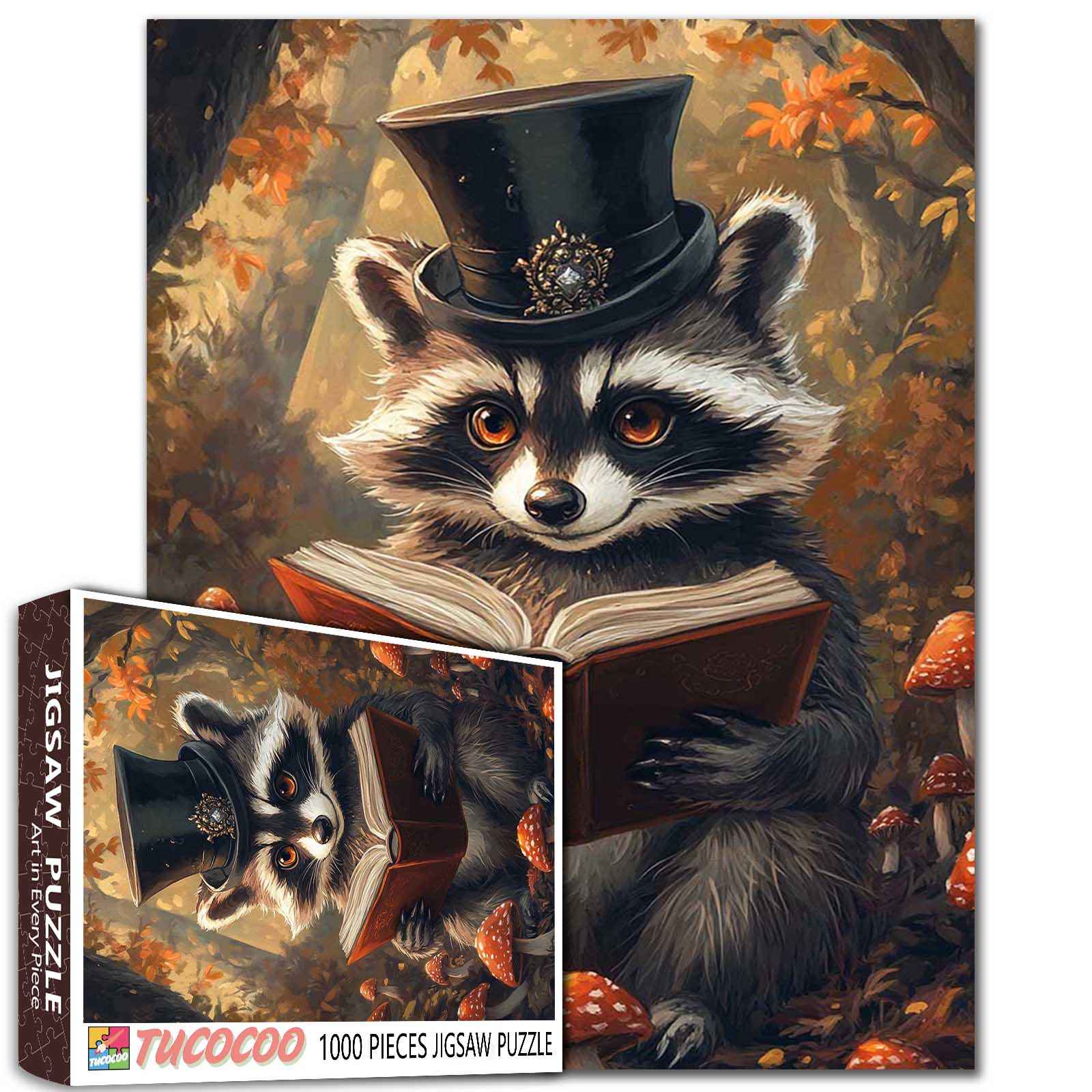 tucocoo-jigsaw-puzzles-waschb-r-puzzle-1000-teile-lesend image 1