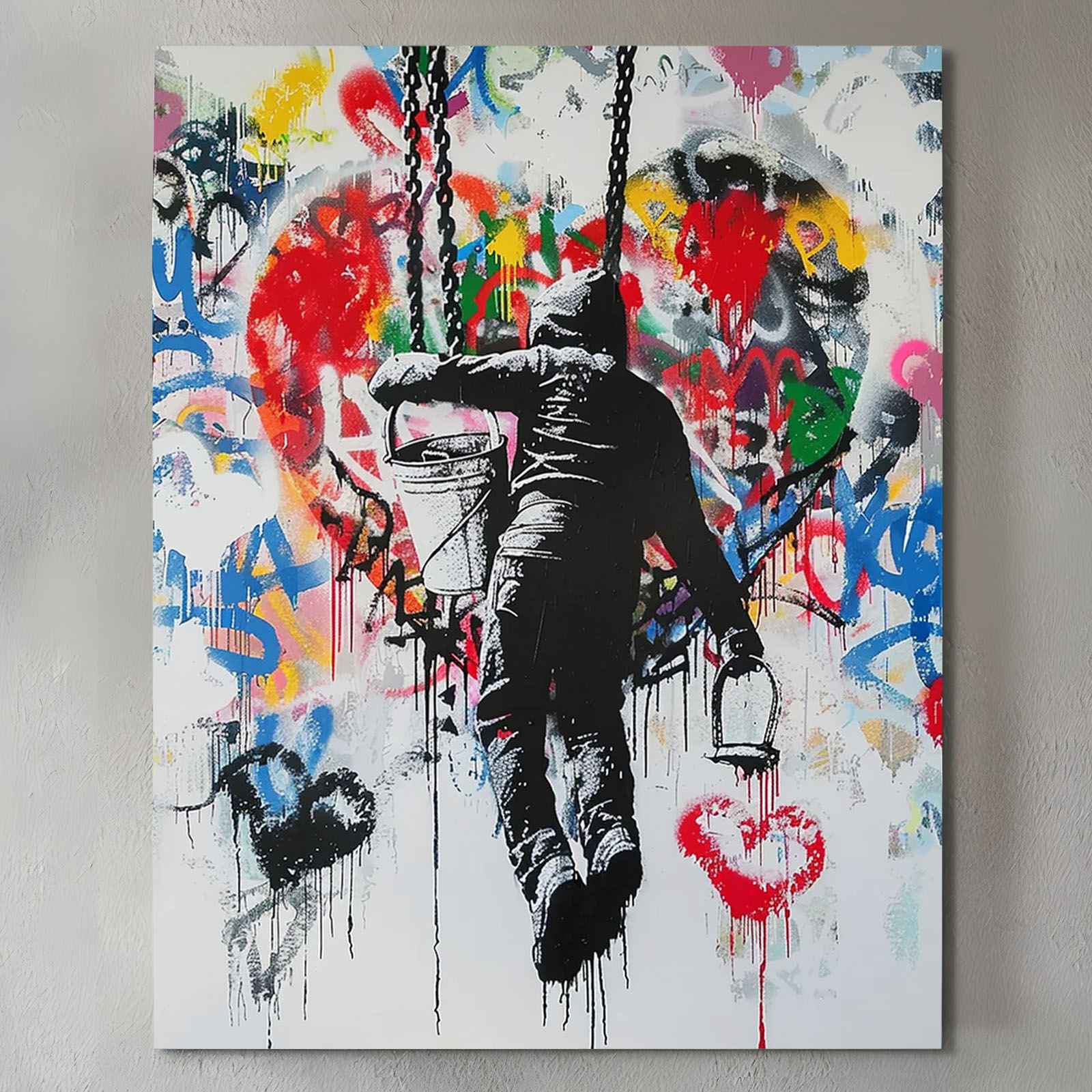 tucocoo-graffiti-heart-painter-leinwandbild-30x40-ungerahmt-bunt image 2