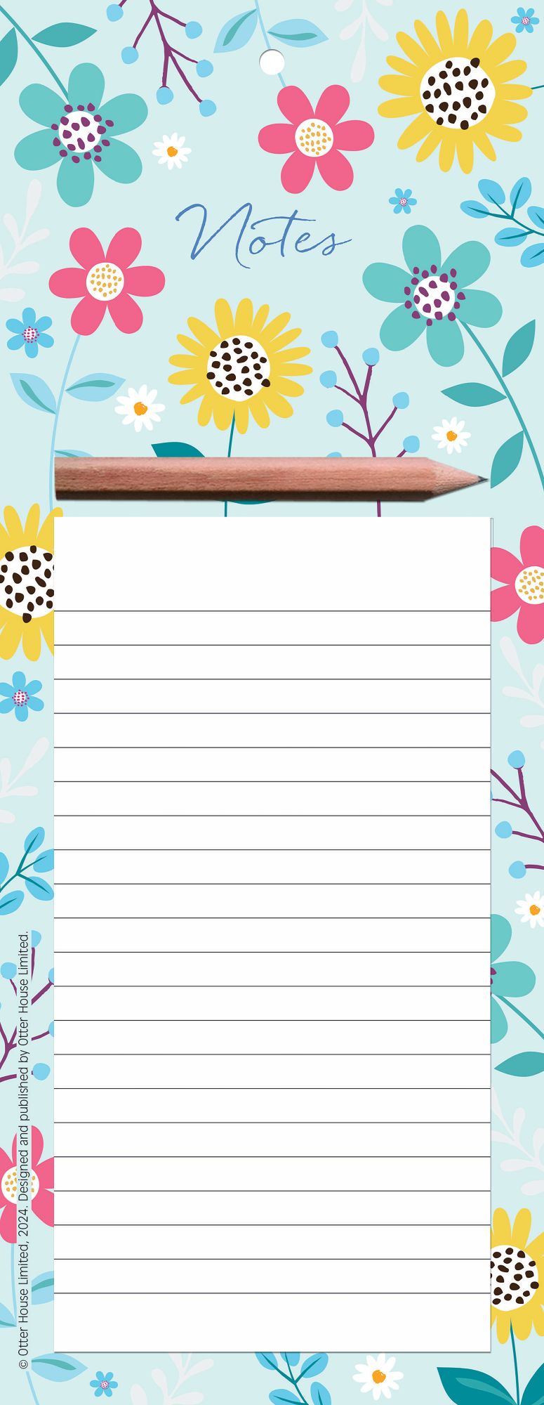 otter-house-magnetic-memo-pad-contemporary-flowers-notizblock-blumen image 1