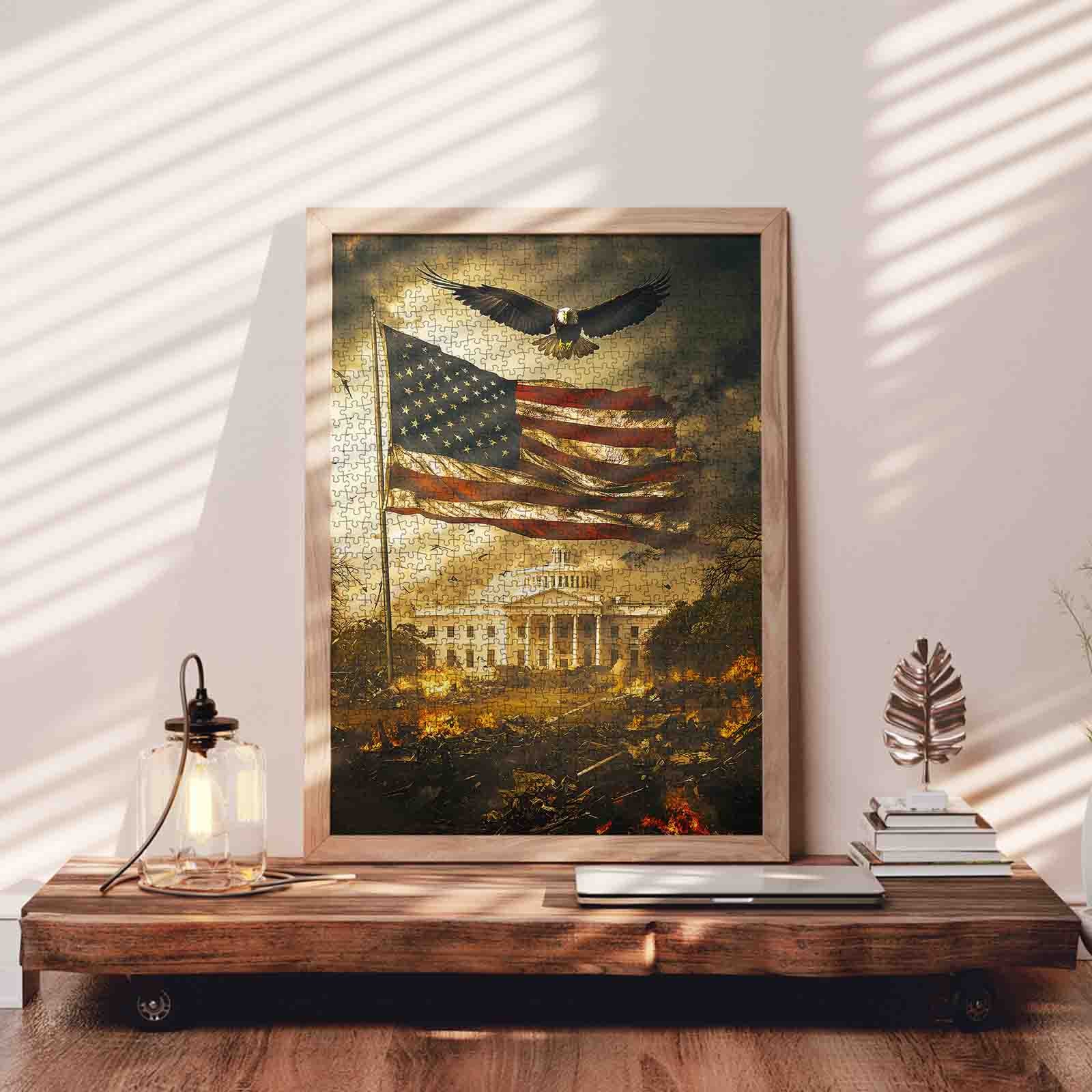 tucocoo-eagle-over-american-flag-puzzle-1000-teile image 3