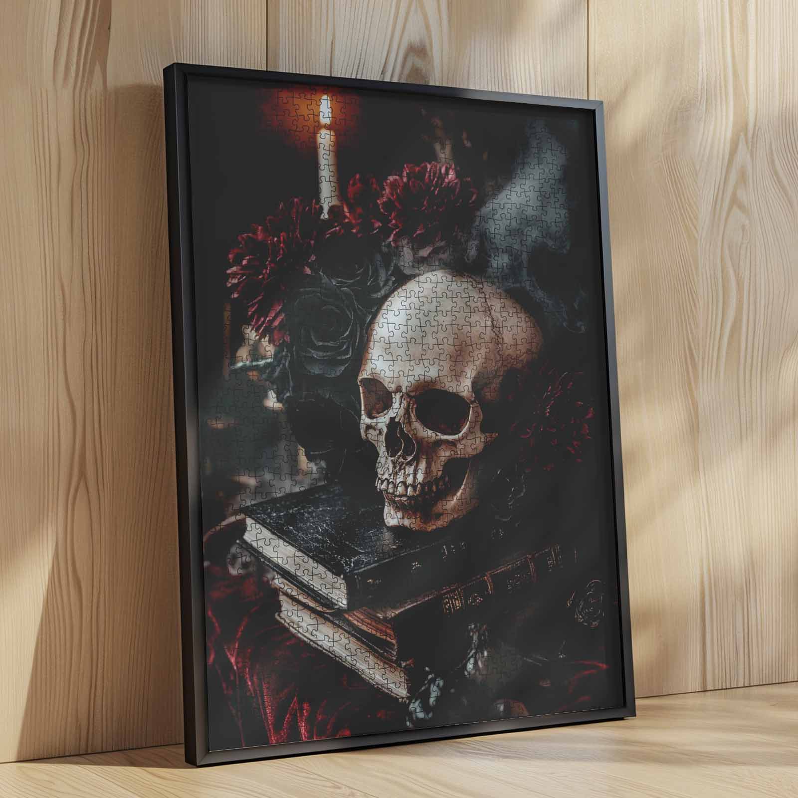 tucocoo-skull-roses-candlelight-puzzle-1000-teile-totenkopf image 4