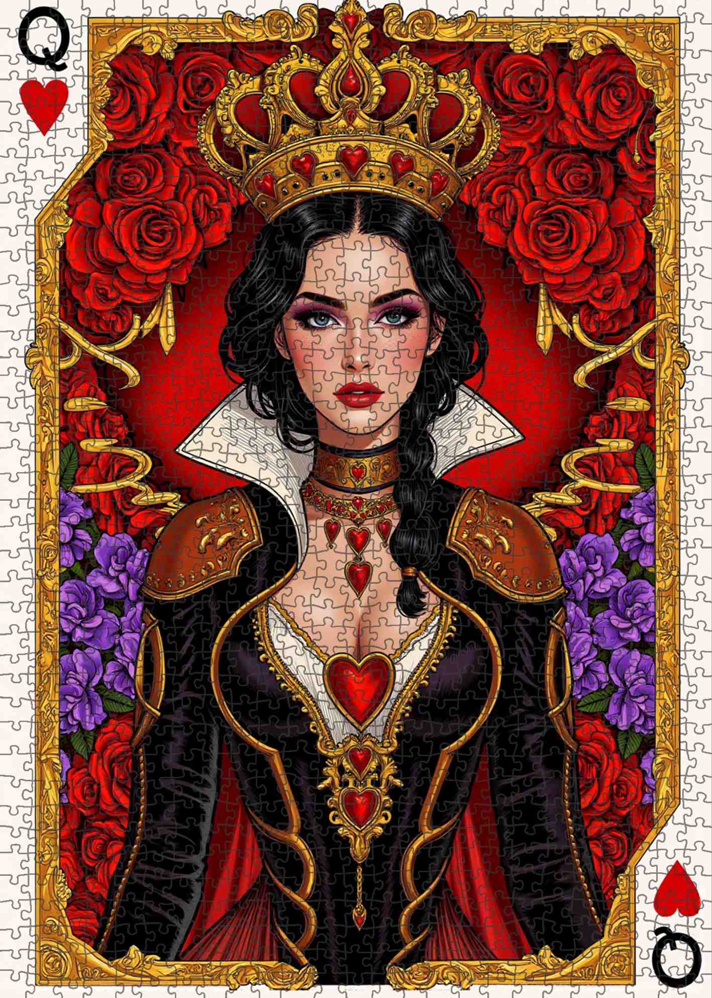 tucocoo-queen-of-hearts-puzzle-1000-teile-portrait-frau image 2
