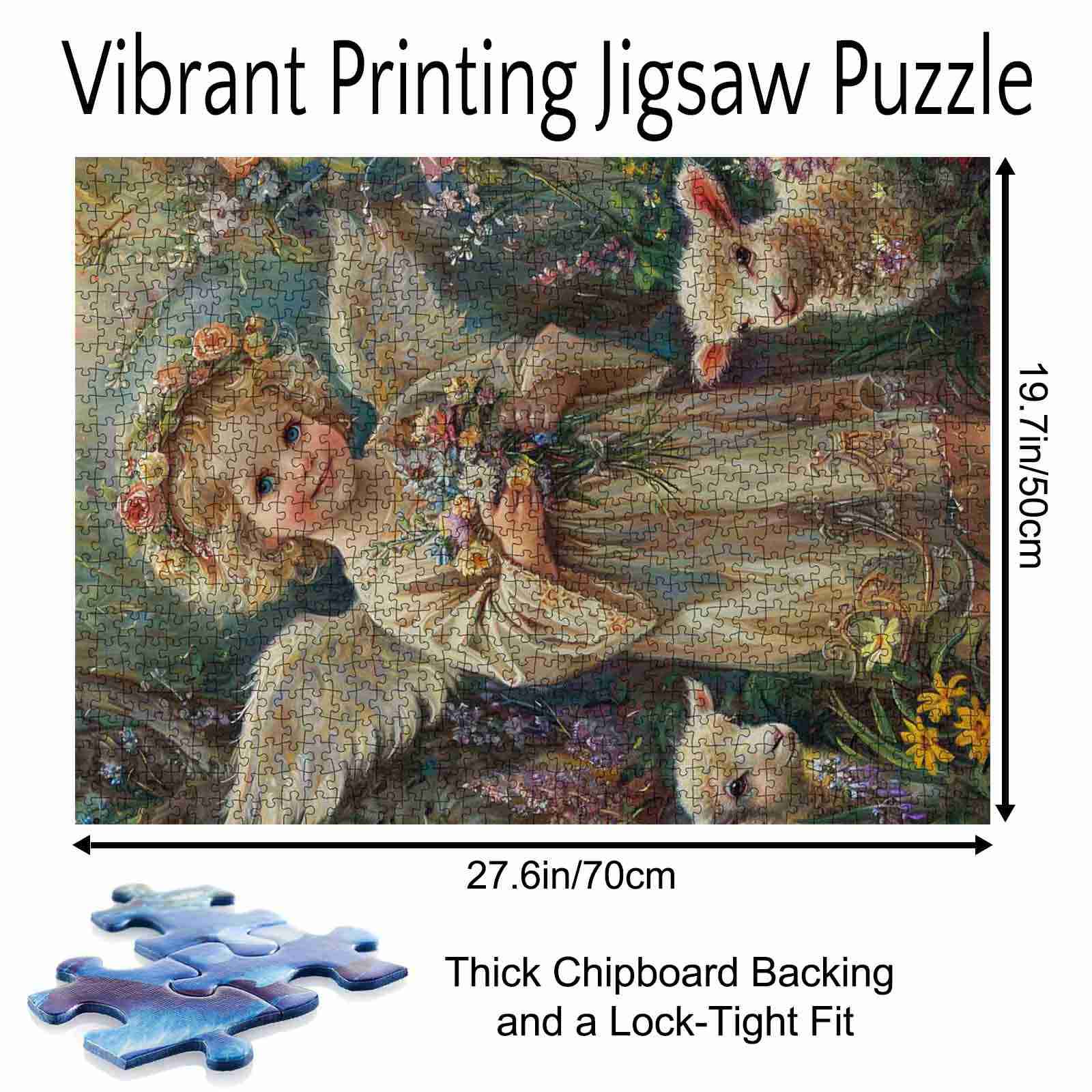tucocoo-angel-girl-flowers-lamb-puzzle-1000-teile-engel image 5