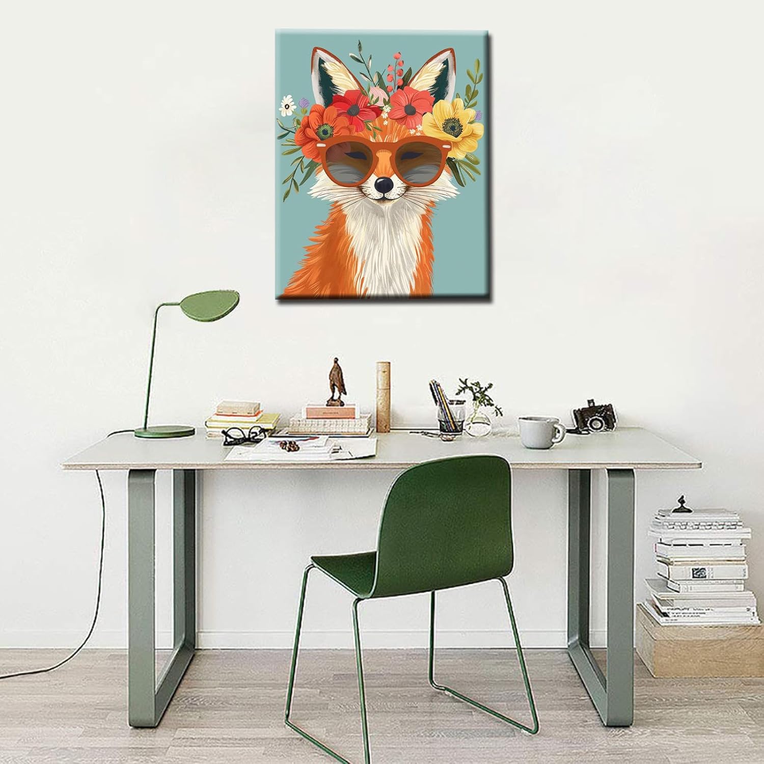 tucocoo-fox-sunglass-flowers-malen-nach-zahlen-40x50-fuchs image 3