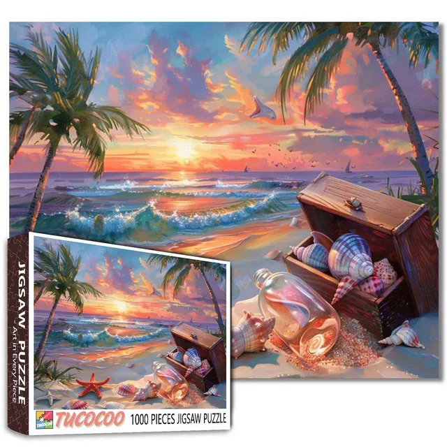 tucocoo-sunset-shells-beach-puzzle-1000-teile-muscheln image 1