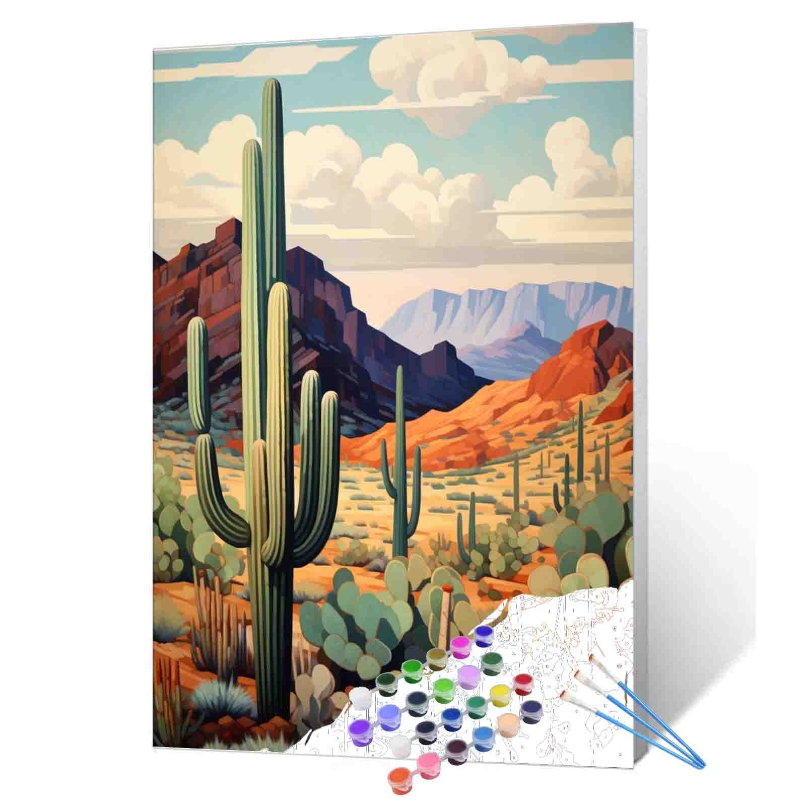 tucocoo-desert-cactus-landscape-malen-nach-zahlen-40x50-ohne-rahmen image 1