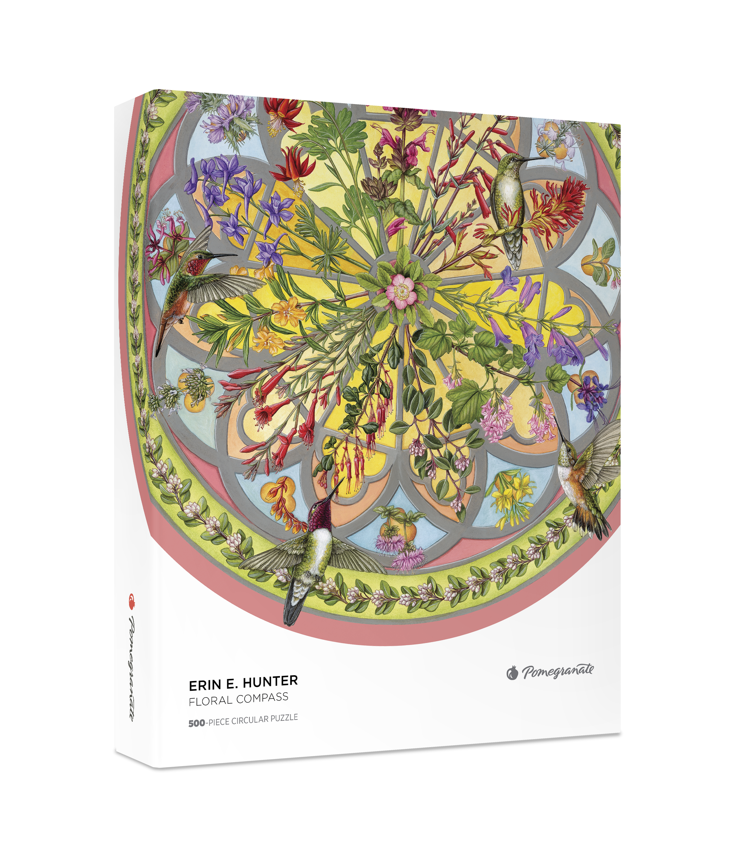 pomegranate-hunter-floral-compass-puzzle-rund-500-teile image 1