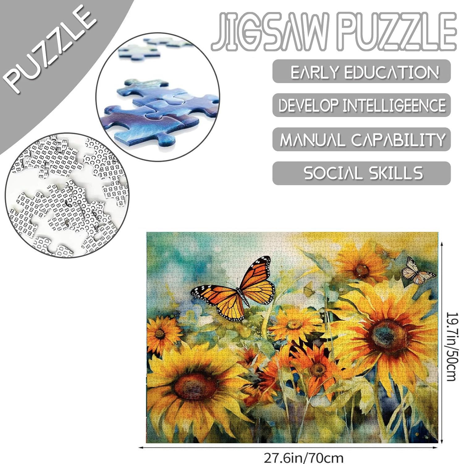 tucocoo-sonnenblumen-schmetterling-puzzle-1000-teile image 4