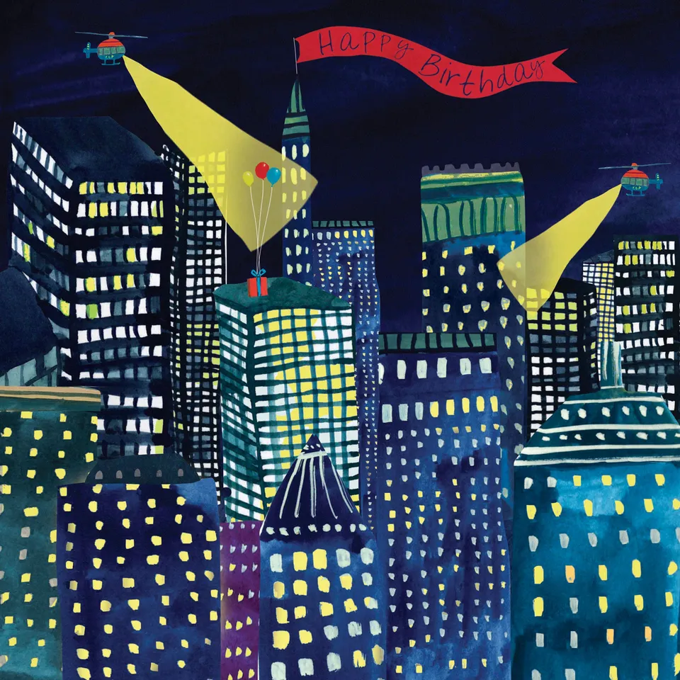 otter-house-fusion-skyline-geburtstagskarte-nacht-stadt image 1