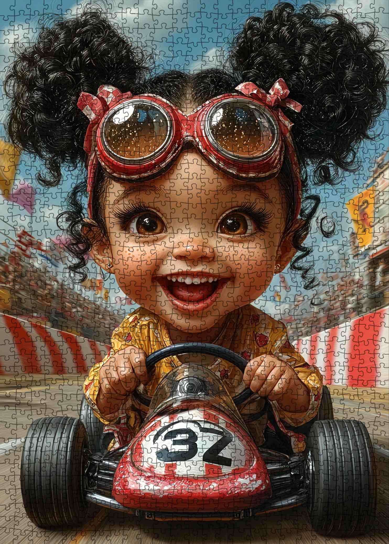 tucocoo-little-girl-race-car-puzzle-1000-teile-rennauto image 2