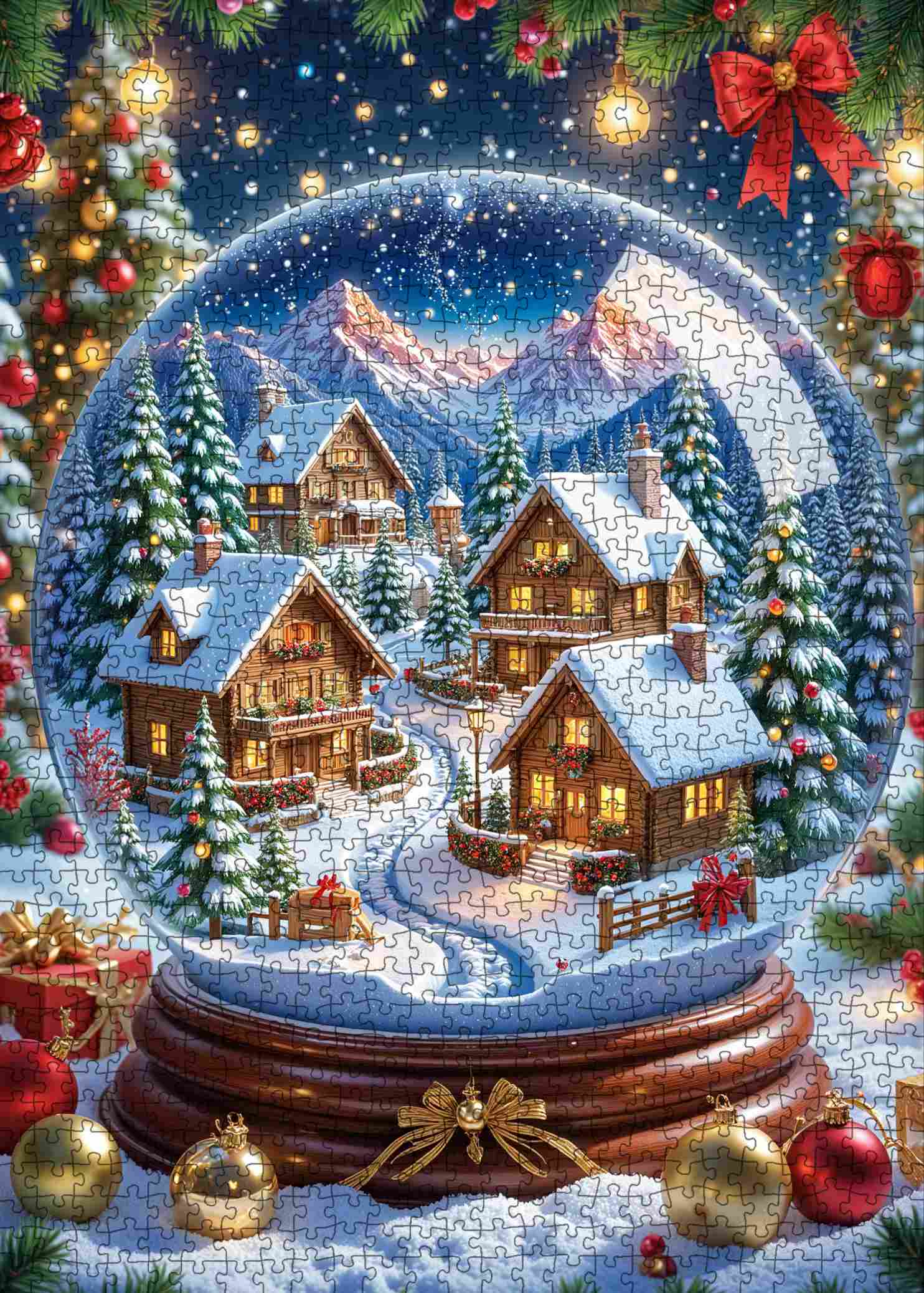 tucocoo-snow-globe-christmas-village-puzzle-1000-teile-dorf image 2
