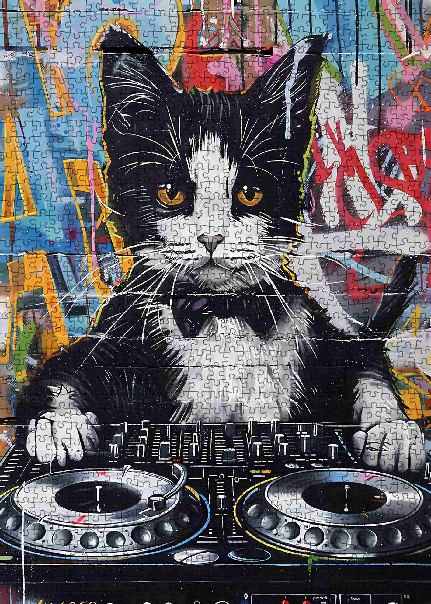 tucocoo-dj-cat-graffiti-puzzle-1000-teile-katze image 2