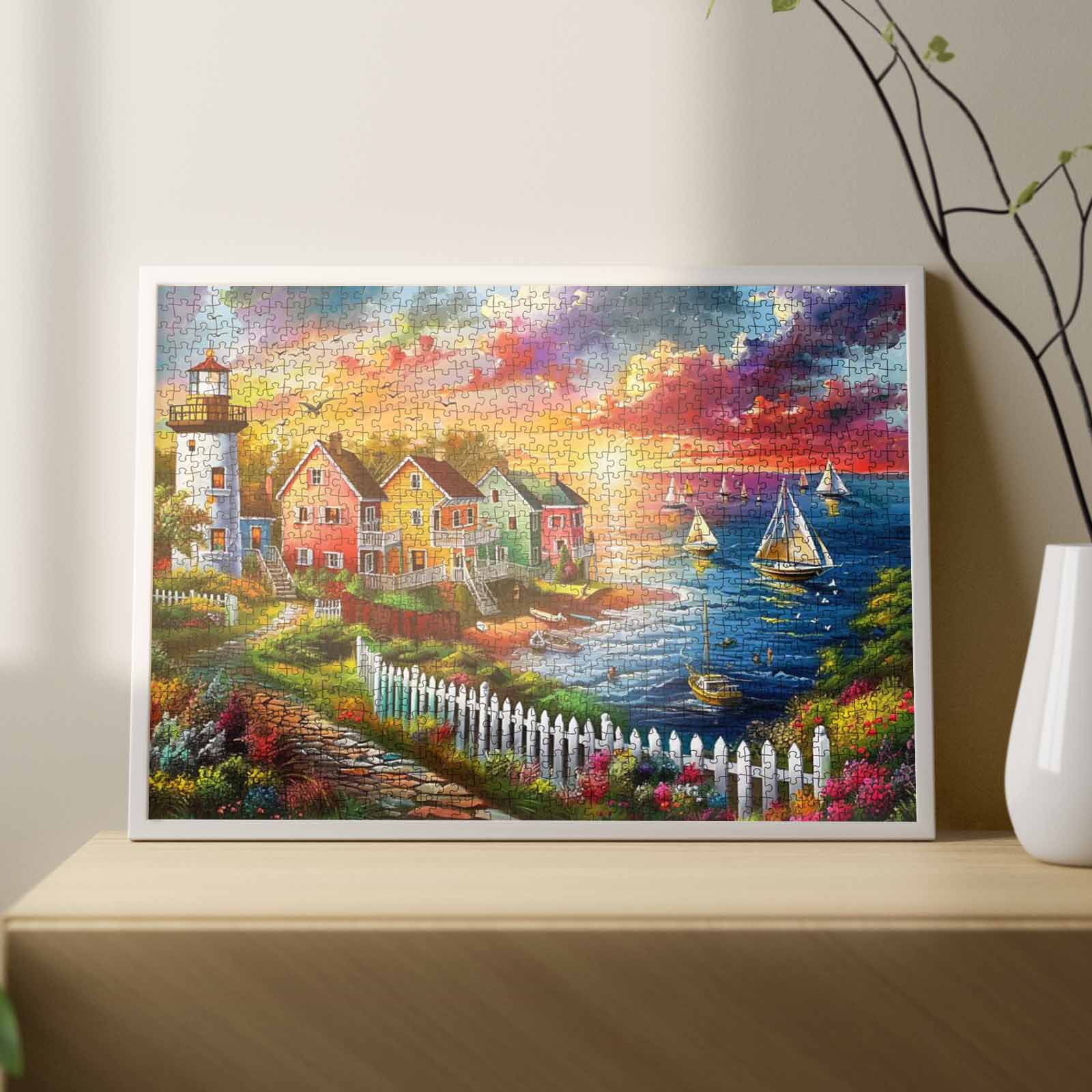 tucocoo-lighthouse-boats-sunset-puzzle-1000-teile-meer image 3