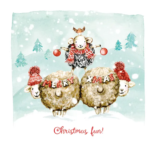 otter-house-woolly-christmas-weihnachtskarten-10er-pack image 1