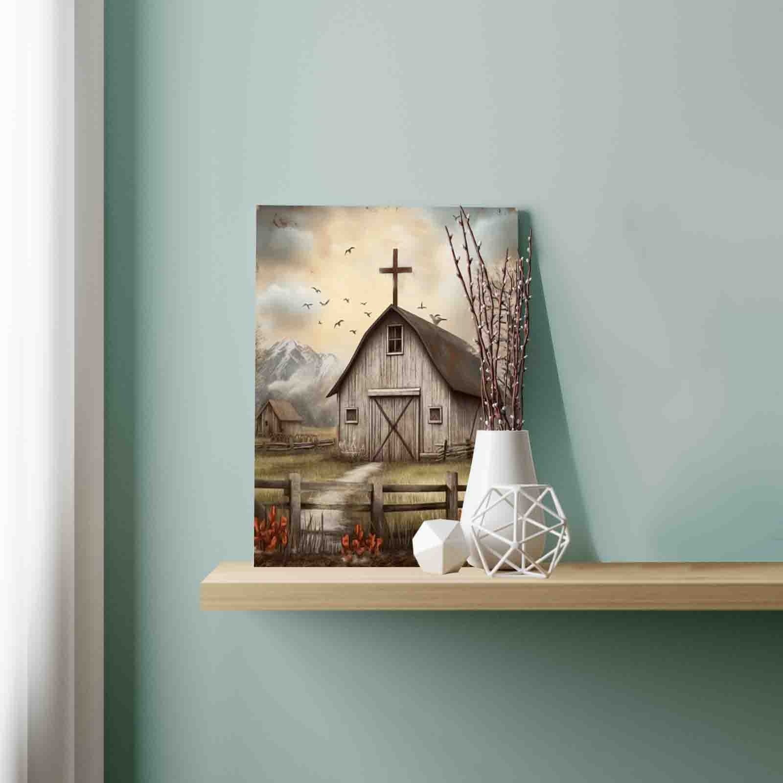 tucocoo-rustic-barn-with-cross-malen-nach-zahlen-40x50-ohne-rahmen image 3