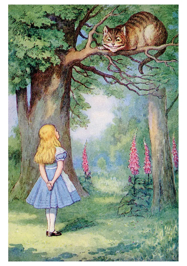 pomegranate-blank-notecards-tenniel-cheshire-cat-blankokarte image 1