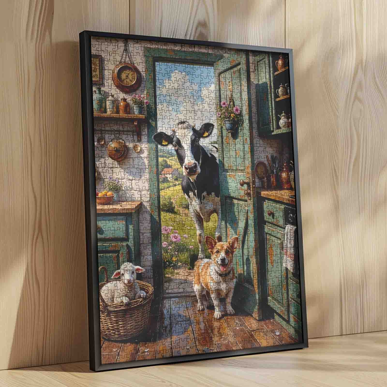 tucocoo-farmhouse-kitchen-cow-corgi-puzzle-1000-teile-kuh image 4