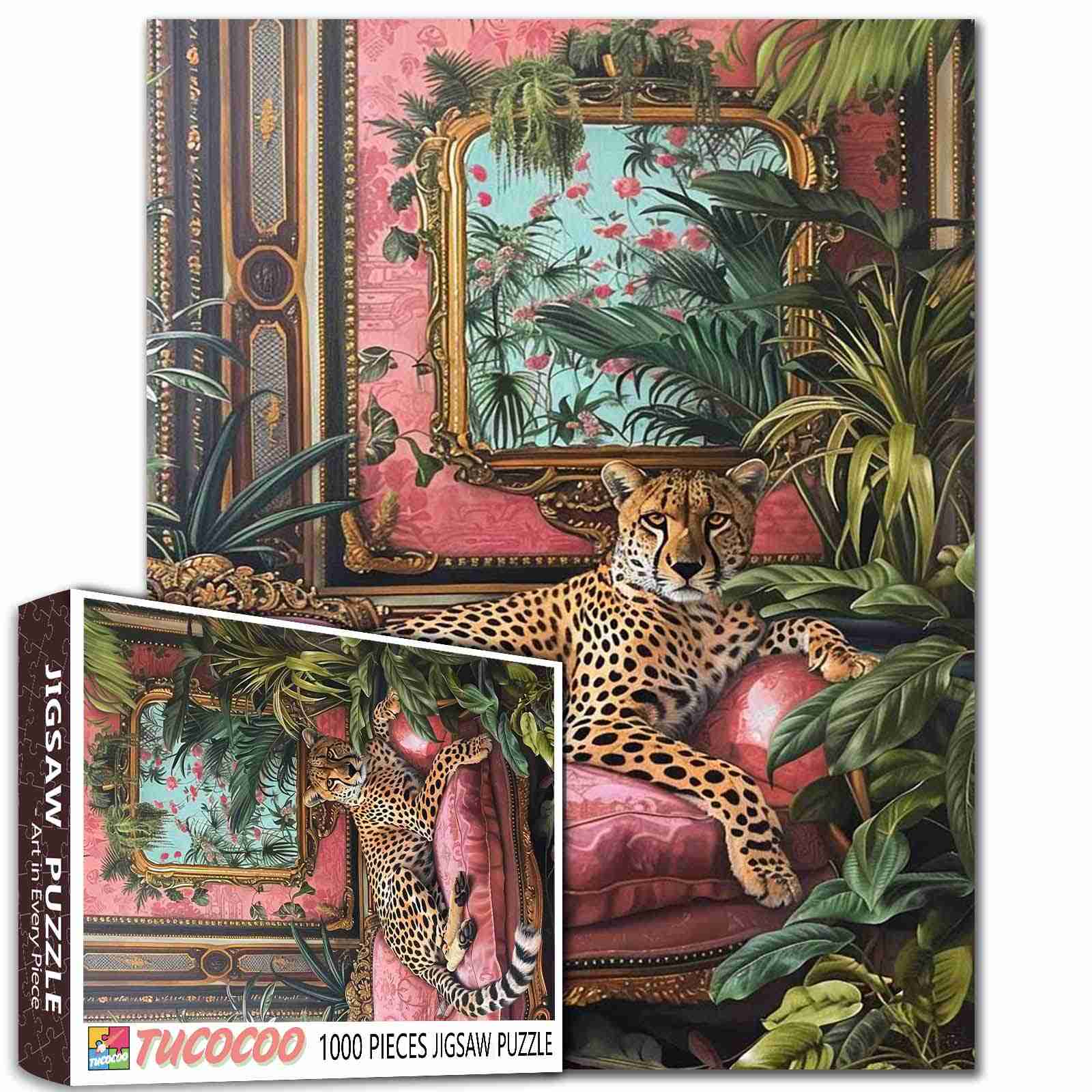 tucocoo-gepard-auf-sofa-puzzle-1000-teile-tiermotiv image 1