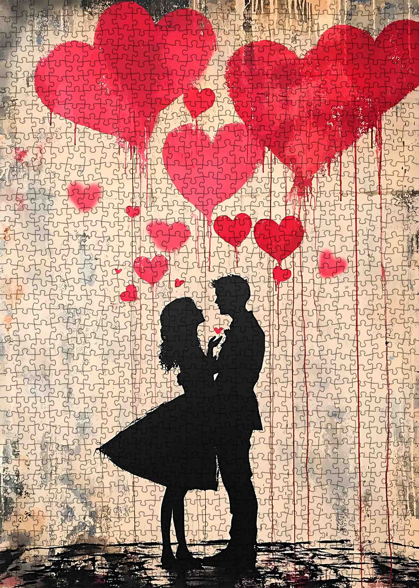 tucocoo-graffiti-lovers-silhouette-puzzle-1000-teile-liebe image 2