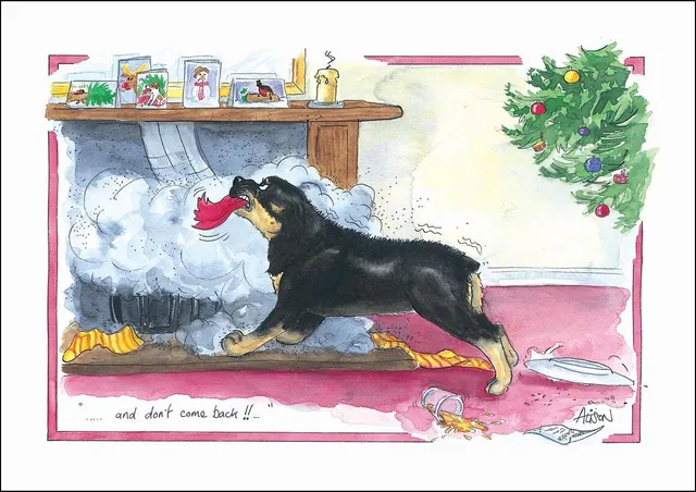 otter-house-alison-s-animals-weihnachtskarte-hund-santa image 1