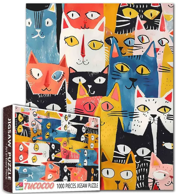 tucocoo-colorful-cats-puzzle-1000-teile-bunte-katzen image 1