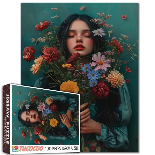 tucocoo-jigsaw-a-blossoming-moment-puzzle-1000-teile-blumenfrau image 1