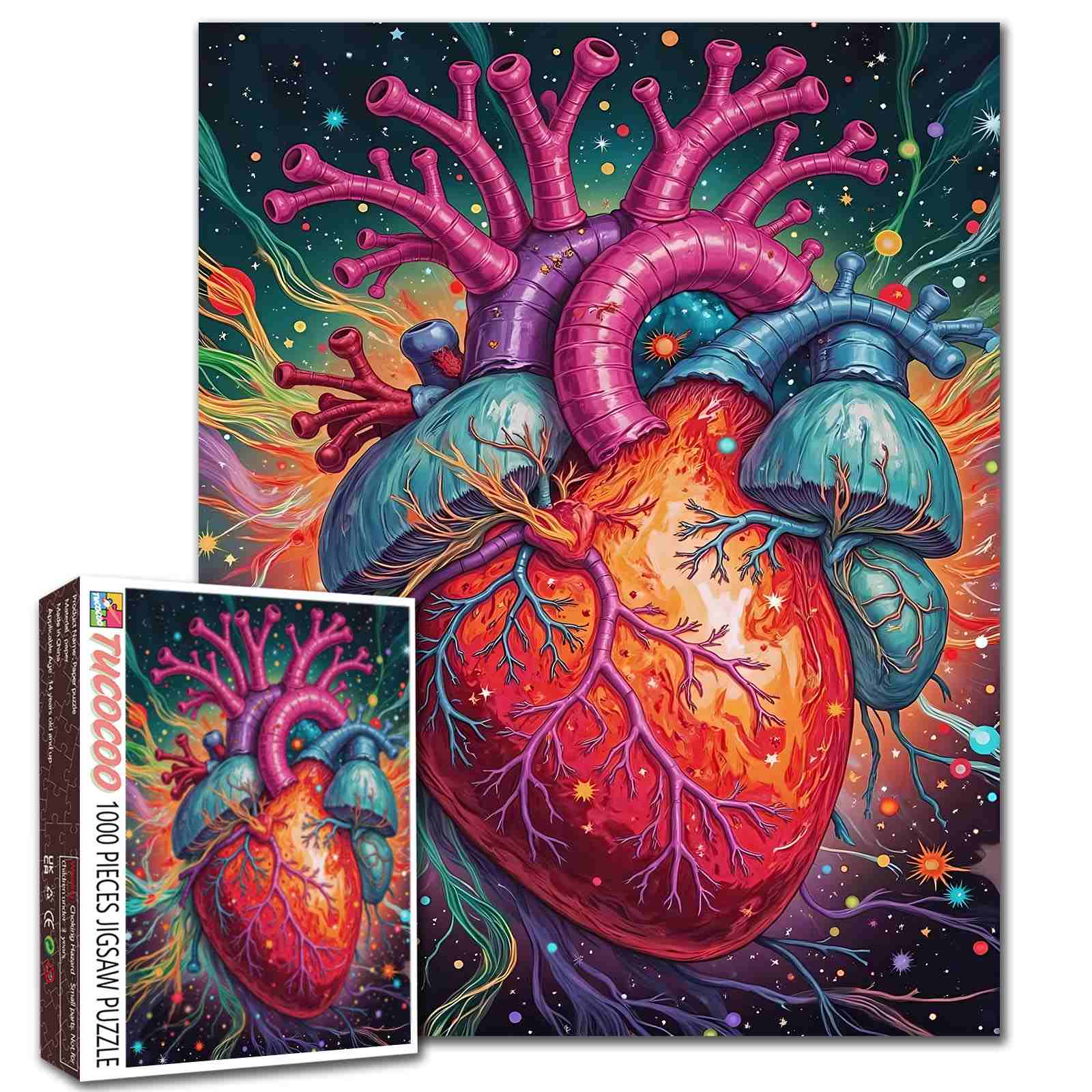 tucocoo-anatomical-heart-puzzle-1000-teile-buntes-herz image 1