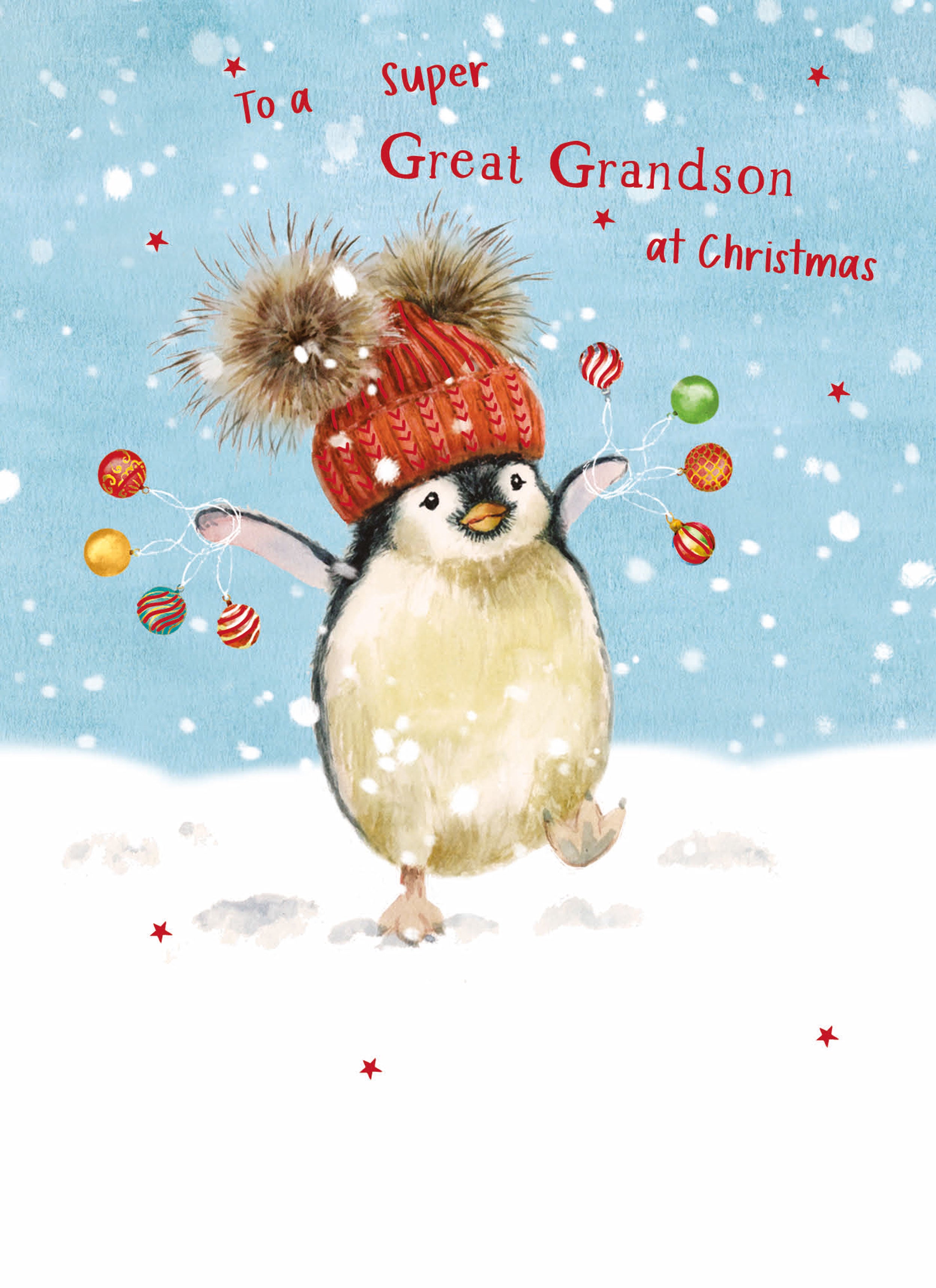 otter-house-weihnachtskarte-urenkel-pinguin-einzelkarte image 1