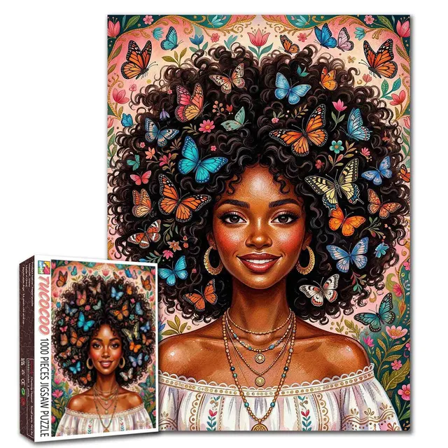 tucocoo-jigsaw-butterfly-crown-beauty-puzzle-1000-teile-frau image 1