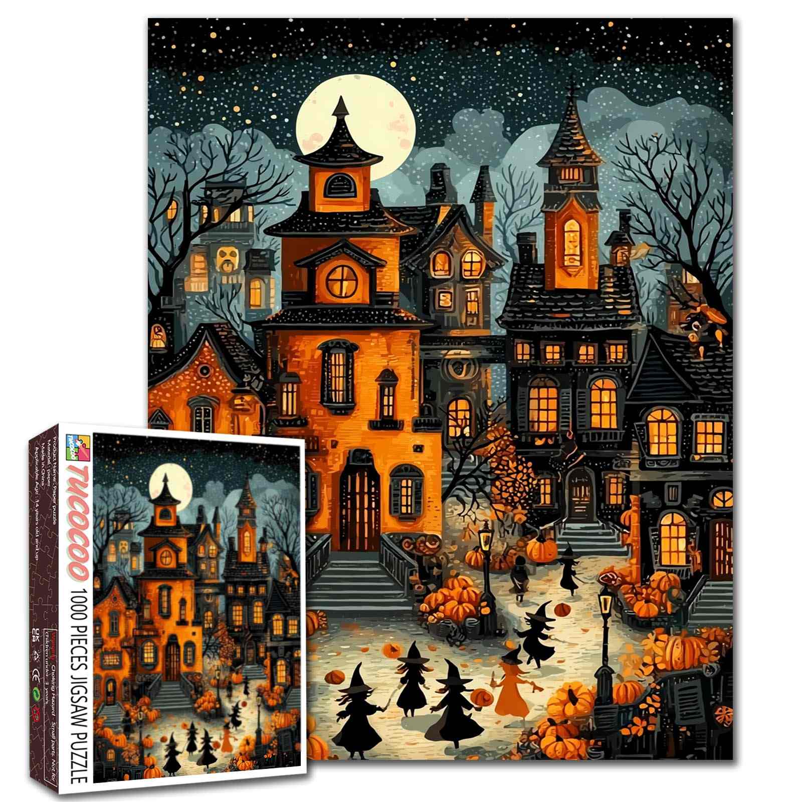 tucocoo-haunted-halloween-street-puzzle-1000-teile-halloween image 1