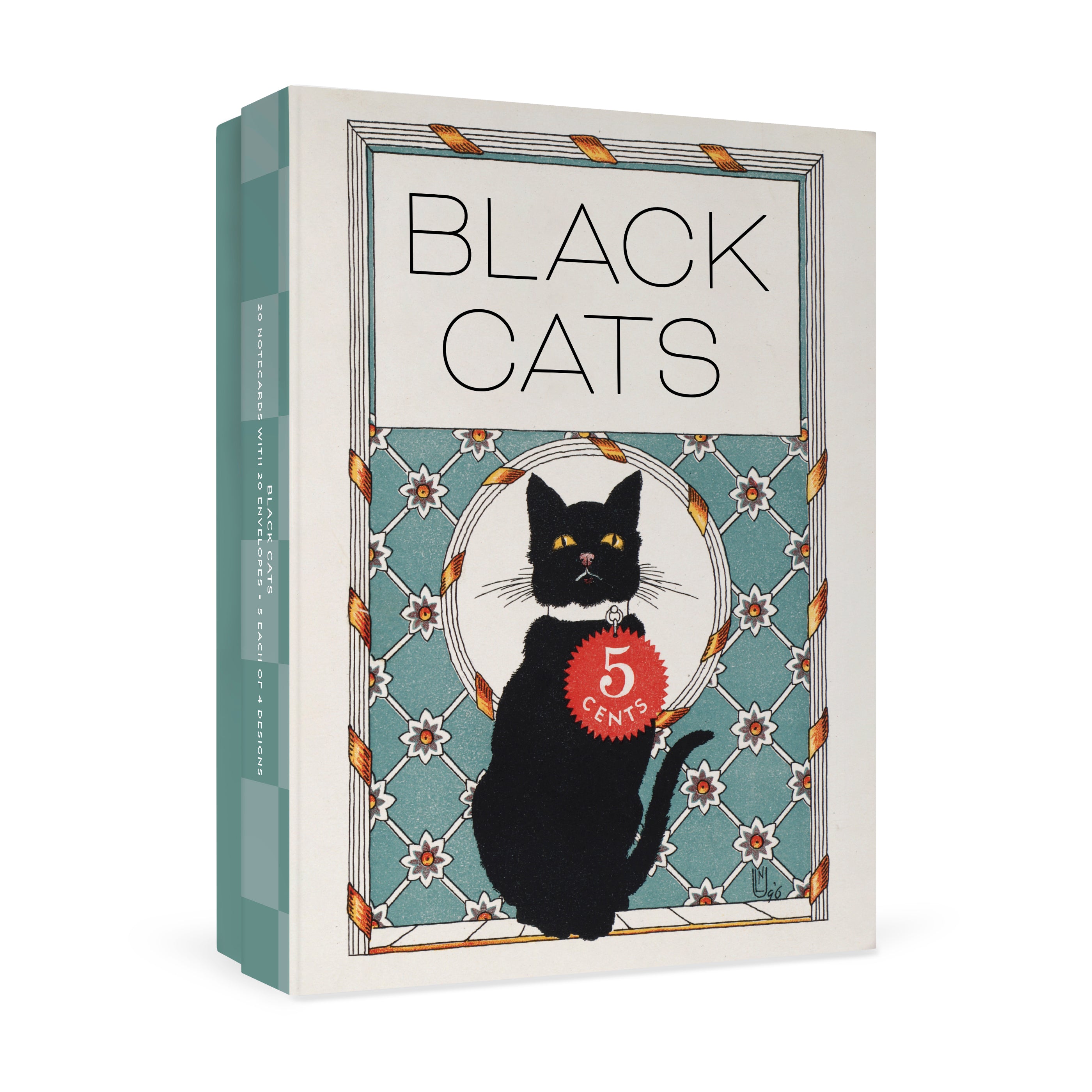 pomegranate-black-cats-kartenbox-katzen-20-st-ck image 1