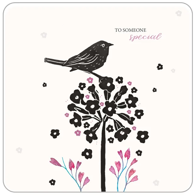 otter-house-brush-ink-bird-grusskarte-vogel-linolschnitt image 1