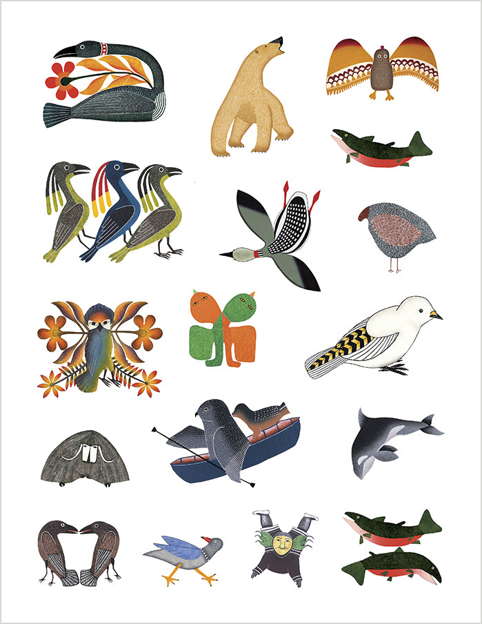 pomegranate-inuit-art-stickerbuch-tiermotive-eule-v-gel image 3